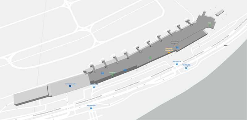 Aeroparque Jorge Newbery terminal map