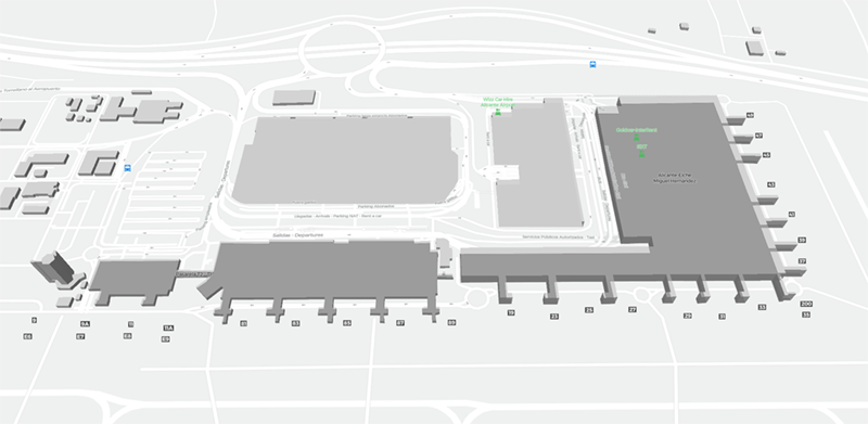 Alicante–Elche Miguel Hernández Airport terminal map