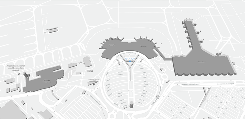 Houari Boumediene Airport terminal map