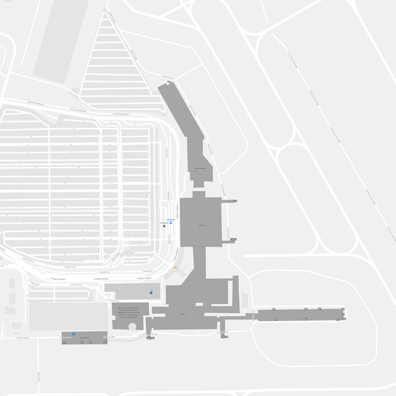 Bordeaux–Mérignac Airport terminal map