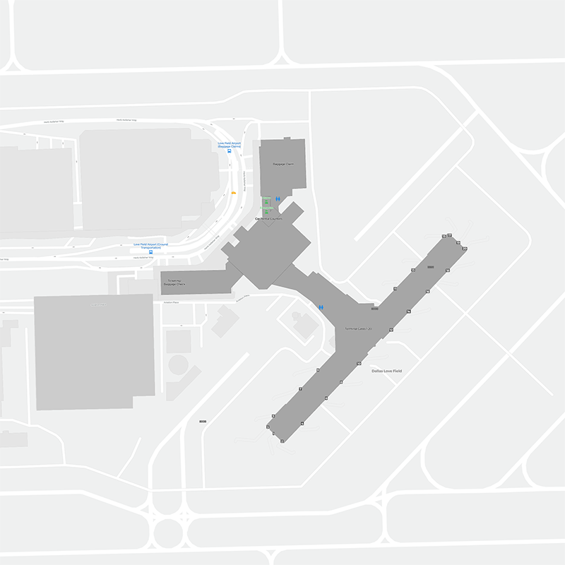 Love Field terminal map