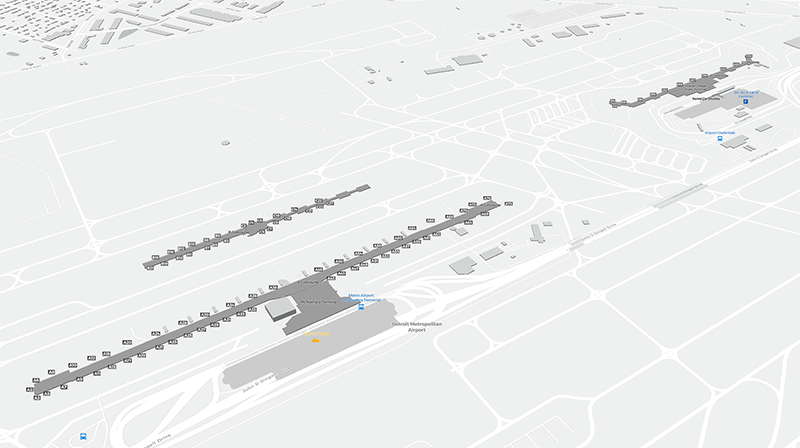 Aéroport de Détroit terminal map