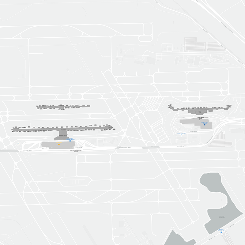 Aéroport de Détroit terminal map