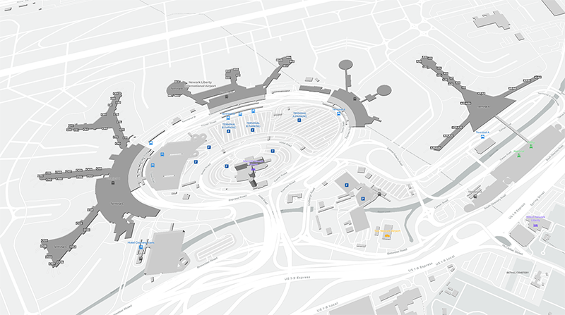 Libertad de Newark terminal map