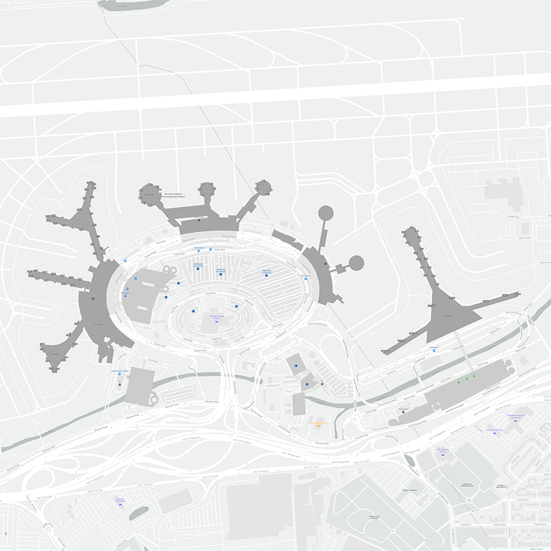 Libertad de Newark terminal map