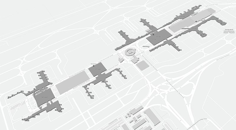 George Bush Intcntl terminal map