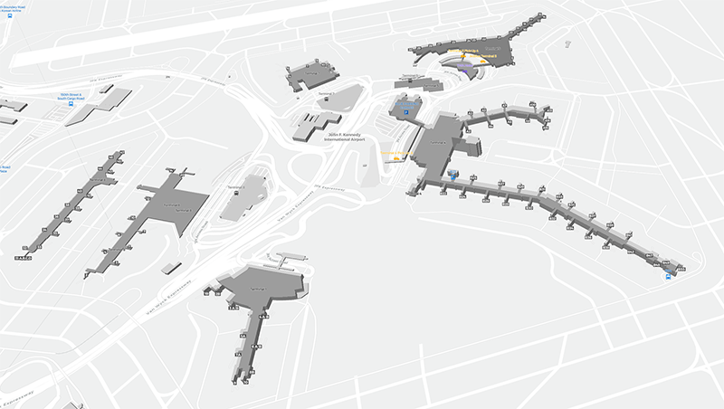 Nowy Jork-JFK terminal map