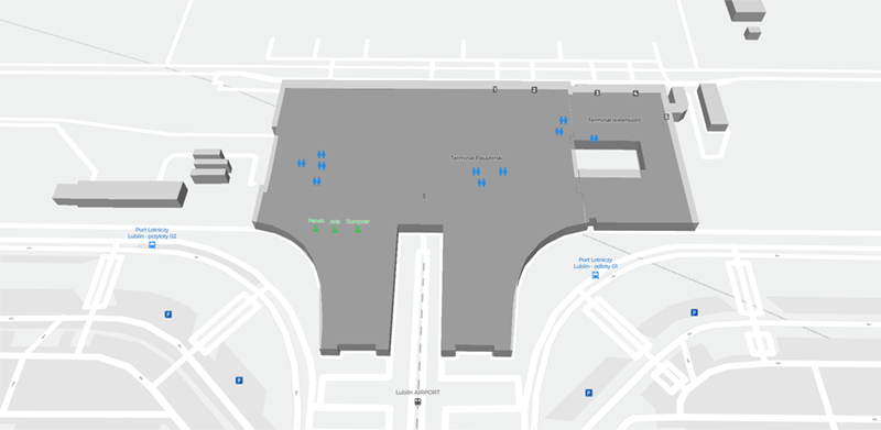 Lublin Airport terminal map