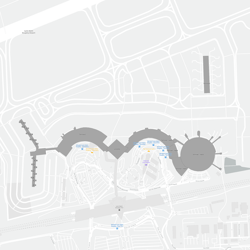 Lyon–Saint-Exupéry Airport terminal map