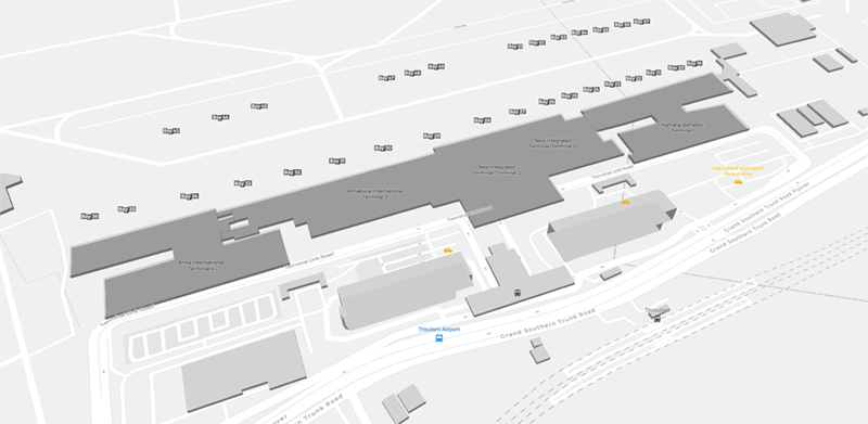 Chennai International terminal map