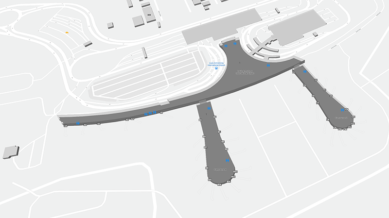 Louis Armstrong terminal map