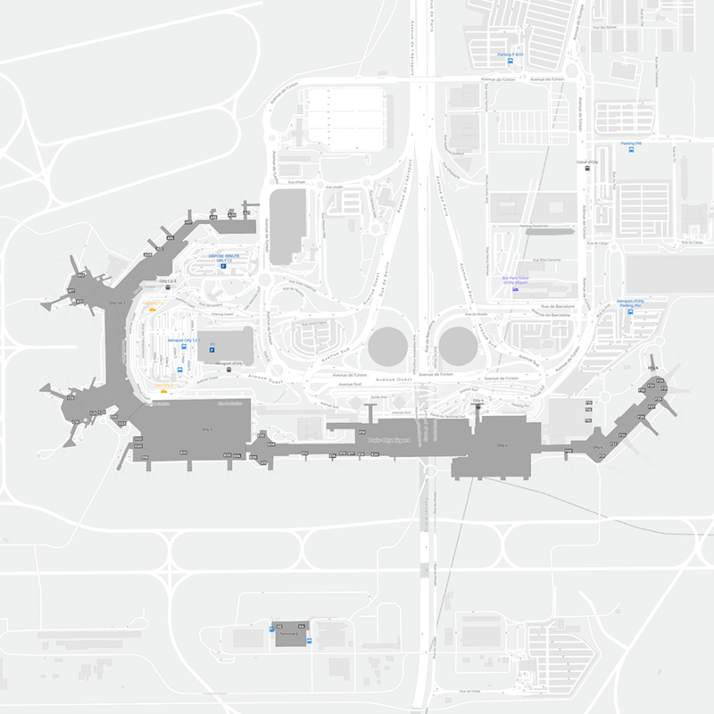 Orly Airport terminal map
