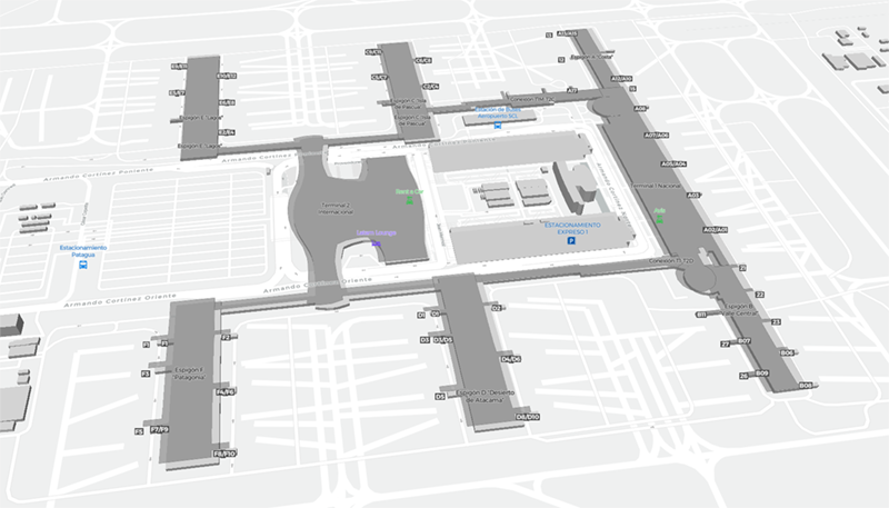 Arturo Merino Benítezin lentoasema terminal map