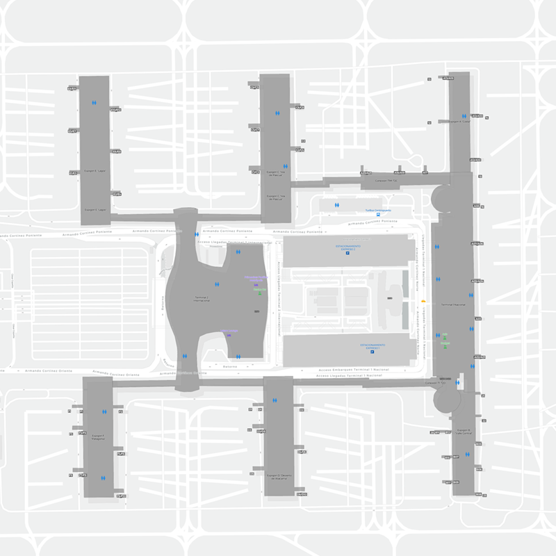 Arturo Merino Benítezin lentoasema terminal map