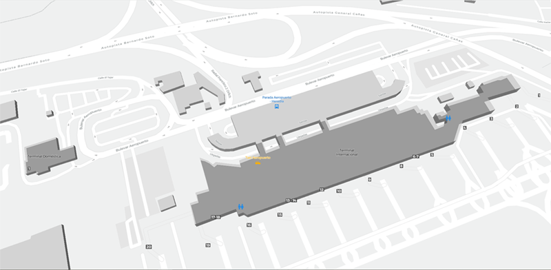 Juan Santamaria Intl terminal map
