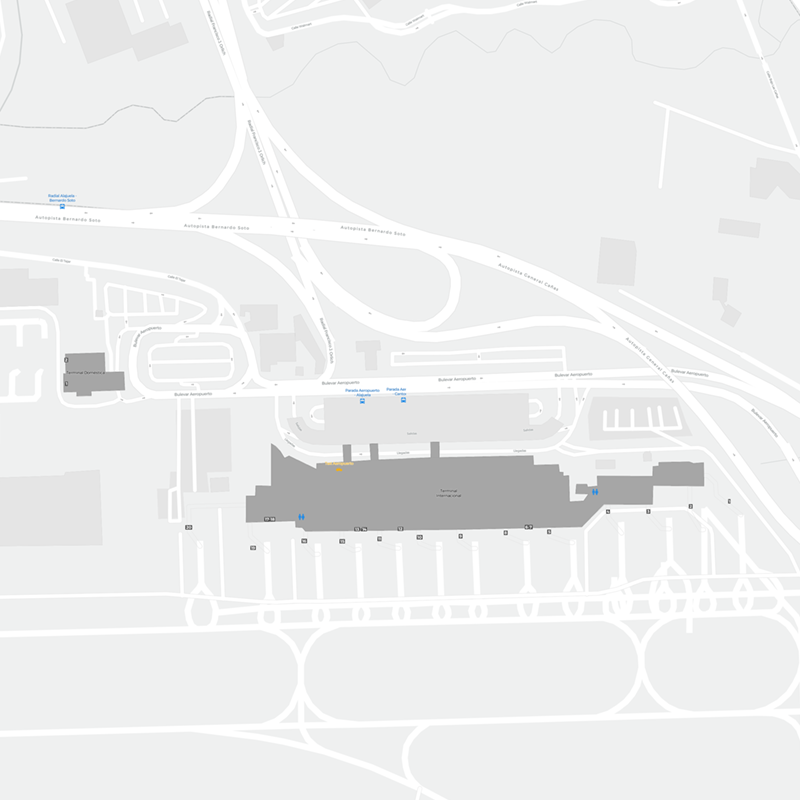 Juan Santamaria Intl terminal map