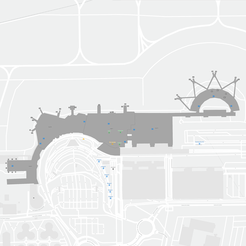 Toulouse–Blagnac Airport terminal map