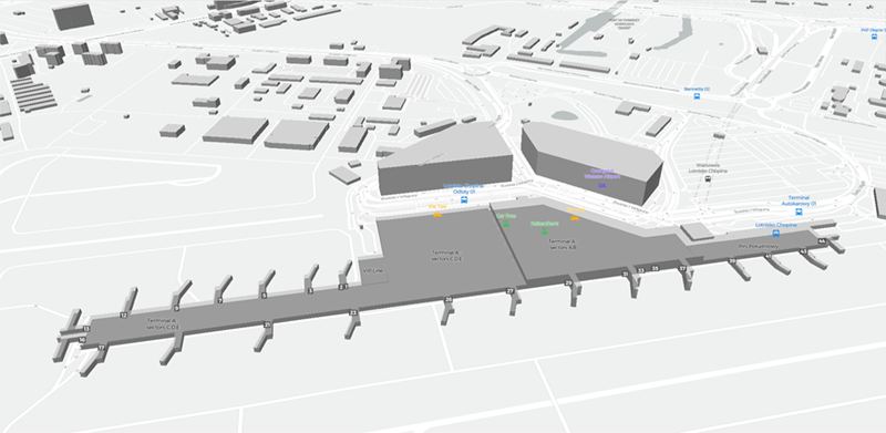 Warsaw Chopin Airport terminal map