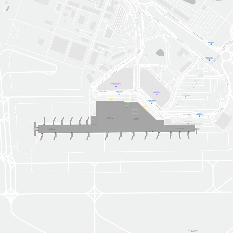 Warsaw Chopin Airport terminal map